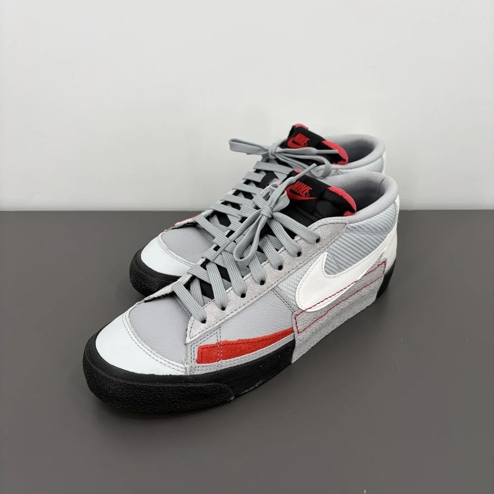 Nike Blazer Pro Club Low Mens Size 9.5 Gray Red Black Athletic Shoes Sneakers